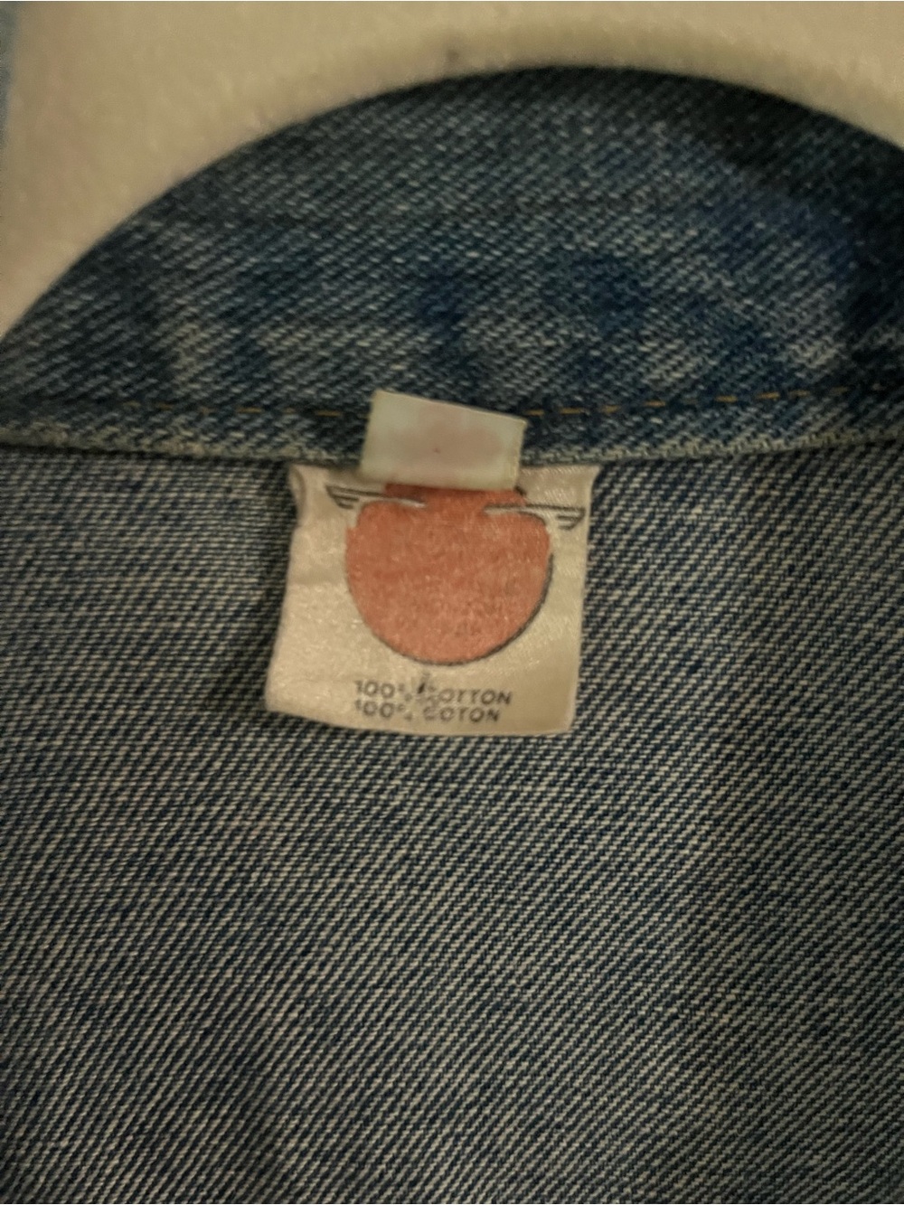 Upcycled Vintage Denim Jacket with Embroidered Patchwork - Blue - Picture 9 of 11